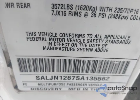 1995 Land Rover Discovery from USA, damaged, VIN SALJN1287SA135562